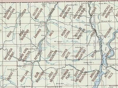 Republic Area Index Map for USGS 1 to 24K Scale Topographic Trail Maps