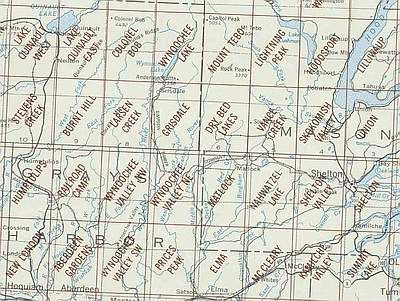 Shelton Area Index Map for USGS 1 to 24K Scale Topographic Trail Maps