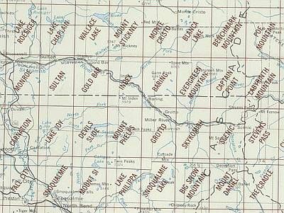 Skykomish River Area Index Map for USGS 1 to 24K Scale Topographic Trail Maps