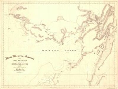 Alaska 1864 Antique Map Replica