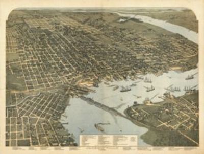 Jacksonville FL 1893 Antique Map Replica