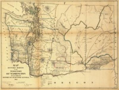 Antique Map of Washington 1865
