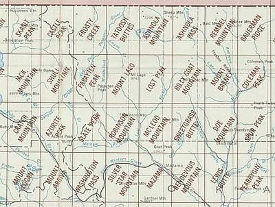 Robinson Mountain Area Index Map for USGS 1 to 24K Scale Topographic Trail Maps