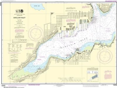 NOAA Nautical Chart 18452 Sinclair Inlet