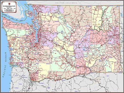 Washington Zip Code Map | Wall Map