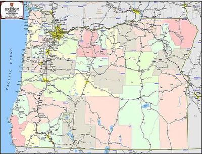 Oregon County Map by Kroll Map Company