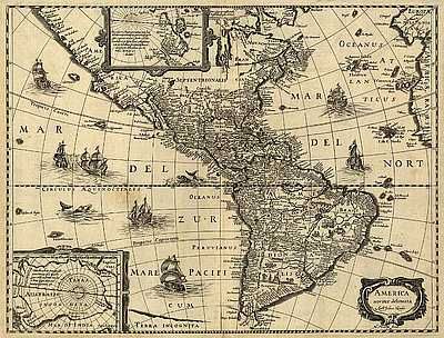 Americas 1642 Antique Map Replica