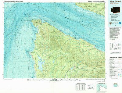 Cape Flattery Washington Area USGS Topographic Map 1 to 100k scale