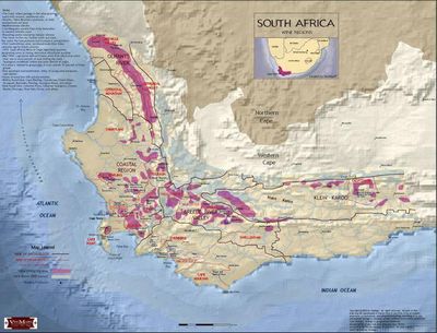 South Africa Wine Region Map