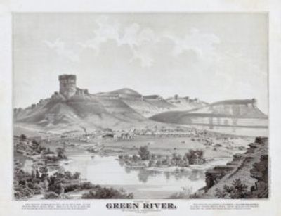 Green River Wyoming 1875 Antique Map Replica