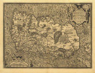 Ireland 1598 Antique Map Replica