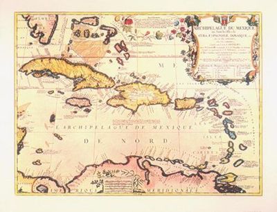 West Indies 1688 Antique Map