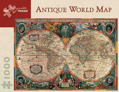 Antique World Map Puzzle 1000 Pieces Pomegranate