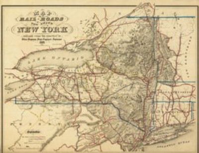 New York 1857 Antique Map Replica