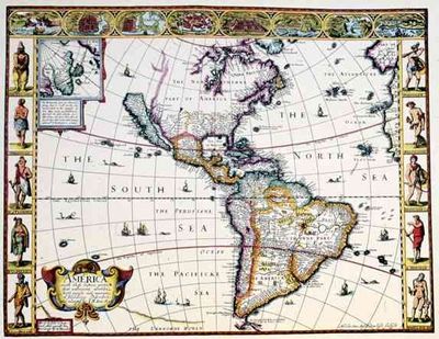 Western Hemisphere 1626 Antique Map