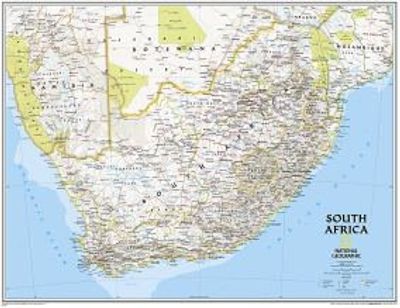 South Africa Wall Map National Geographic Classic Blue