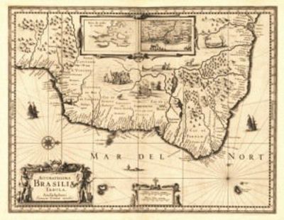 Brazil 1630 Antique Map Replica