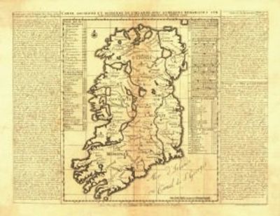 Ireland 1705 Antique Map Replica