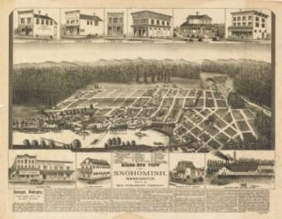  Snohomish Washington 1890 Antique Map Replica