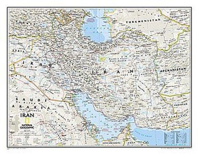 Iran Wall Map by National Geographic