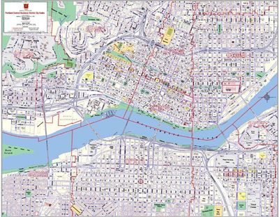 Portland Oregon Downtown ZIP Code Map with Building Names