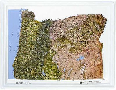 Oregon Raised Relief Map 3D