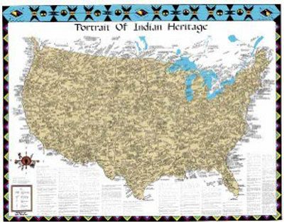 Portrait of Indian Heritage: United States Map - Color