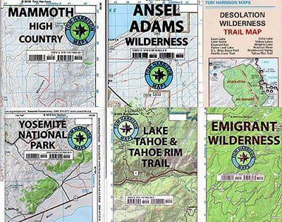 Hiking Maps of California by Tom Harrison - Choose from the List!