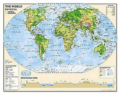 Physical World Map for Kids by National Geographic