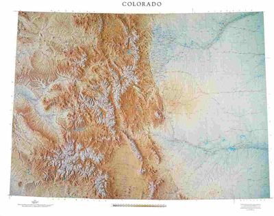 Colorado State Wall Map with Shaded Relief by Raven Maps