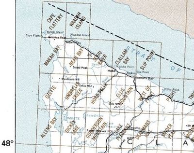 Cape Flattery Washington Area Index Map for 1 to 24K USGS Topographical Maps
