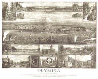 Olympia Washington 1903 Antique Map Replica