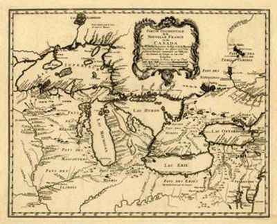 Antique Map of Great Lakes (North America) 1755 (#2)