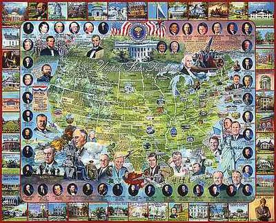 US Presidents and Historical Sites Jigsaw Puzzle 1000 Pieces