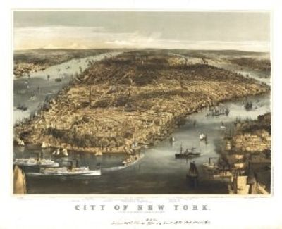 New York City 1856 Antique Map Replica