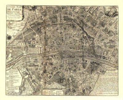 Paris 1700s Antique Map Replica