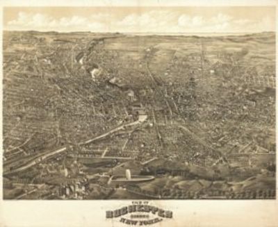 Rochester New York 1880 Antique Map Replica