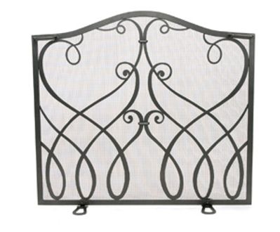 Flat Cypher Fireplace Screen - Graphite