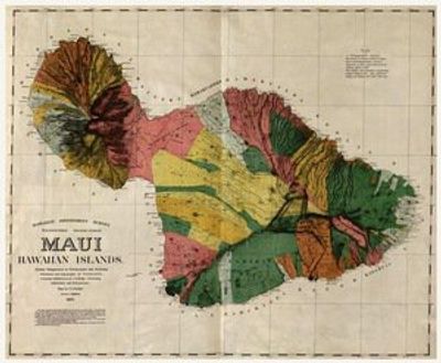 Antique Map of Maui 1885