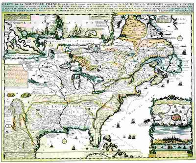 Antique Map of New France 1719