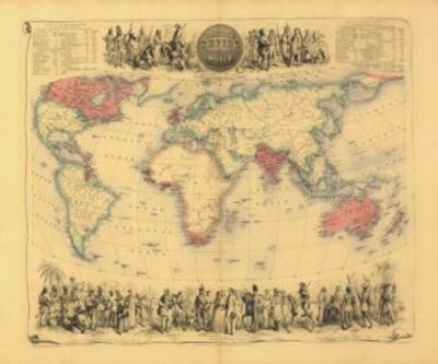 World 1850s Antique Map Replica