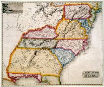 Antique Map of The South 1817