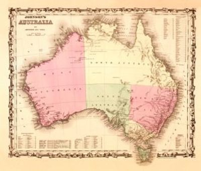 Australia 1862 Antique Map Replica