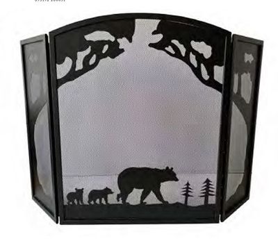 Bear Fireplace Screen