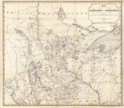 Antique Map of Minnesota Territory 1849