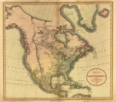 Antique Map of North America 1811