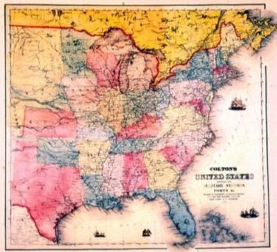 Antique Map of Eastern United States 1861