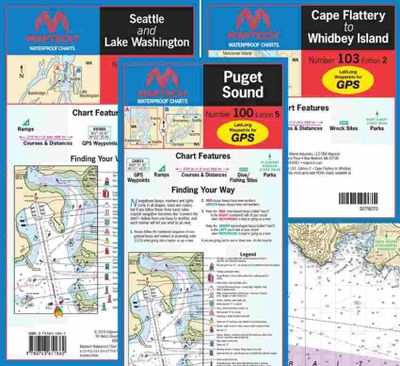 Puget Sound Waterproof Nautical Charts by Maptech