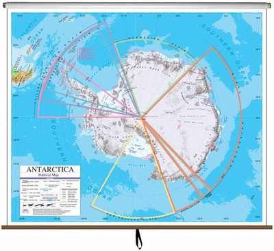 Antarctica Classroom Style Pull Down Wall Maps