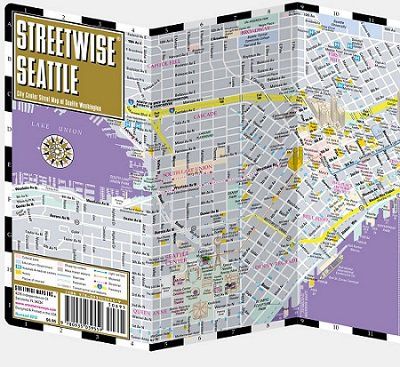 Seattle City Street Map Laminated Plastic Folded Streetwise